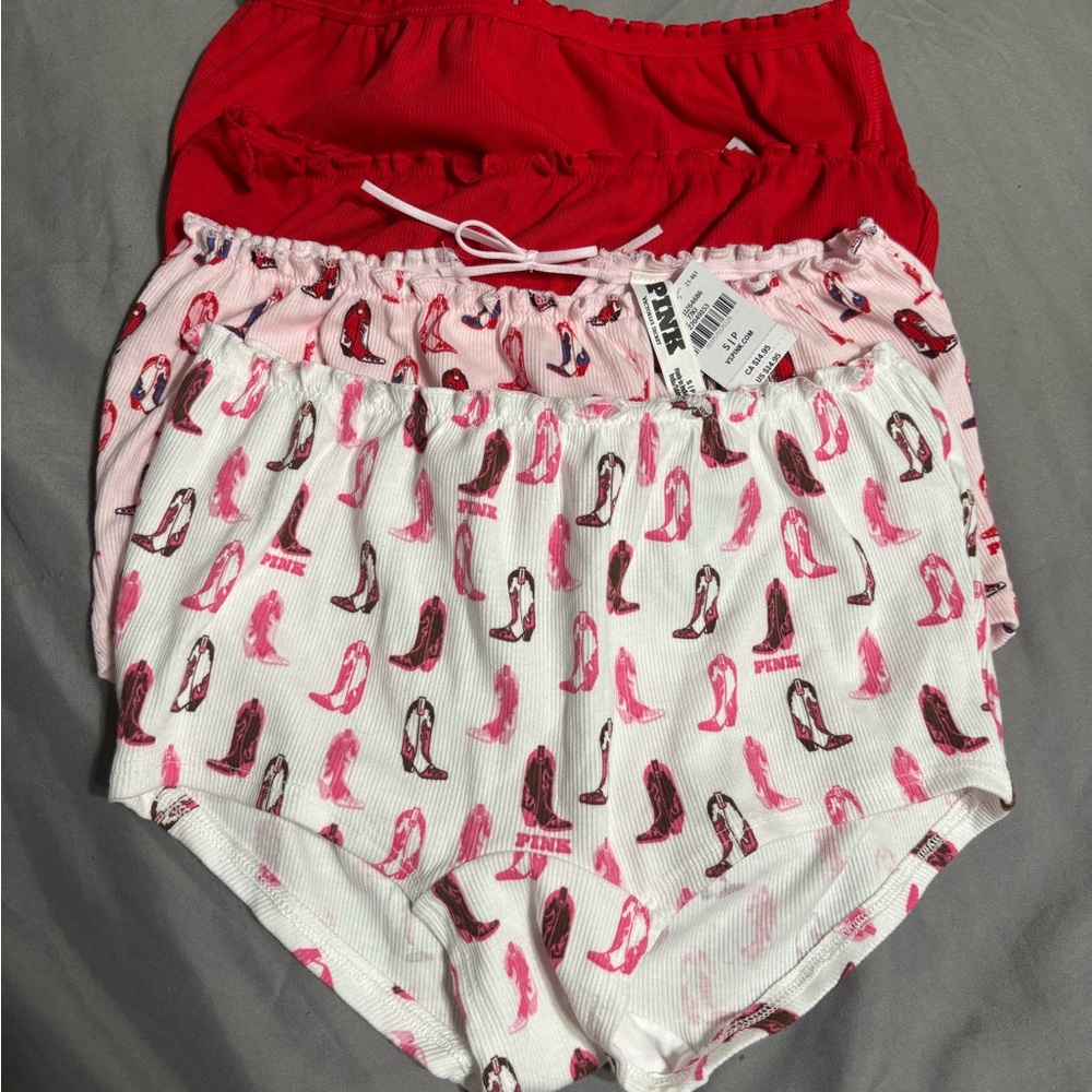 PINK Victoria's Secret Panties - Red, Pink, and White bundle of 9 size S